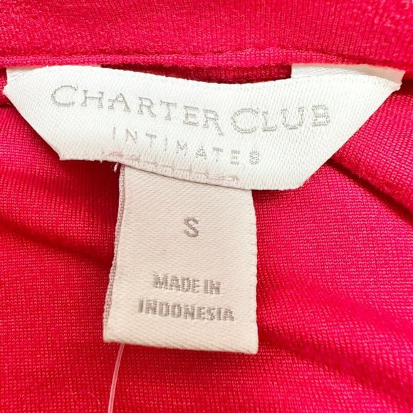 Charter Club Intimates Sleep Shirt Women's S Candy Red Believe LS Button NWT - Picture 6 of 10
